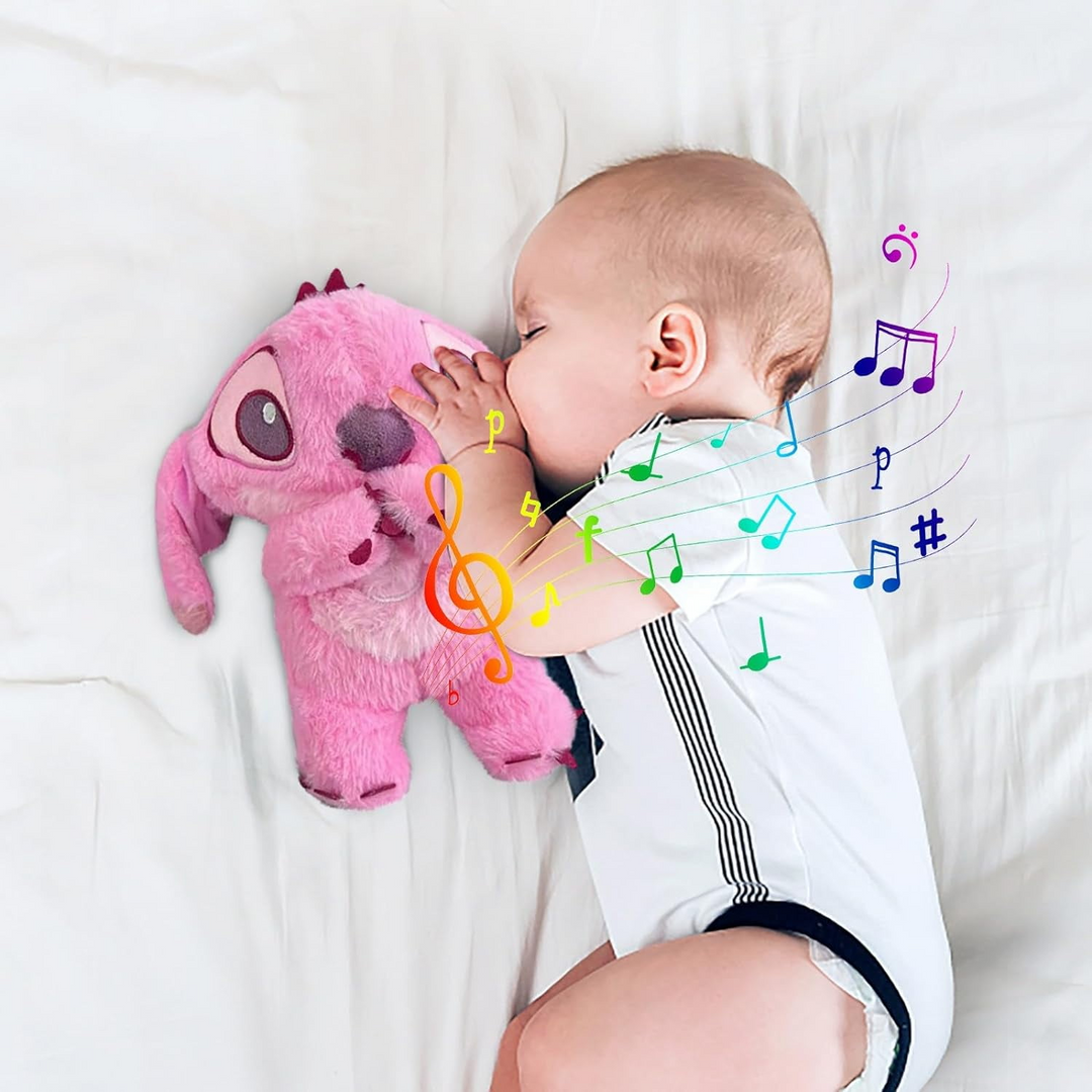 Stitch plyslegetøj med lys og musik til beroligende søvn og Disney-fans.