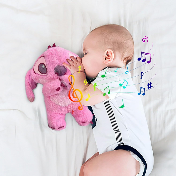 Stitch plyslegetøj med lys og musik til beroligende søvn og Disney-fans.