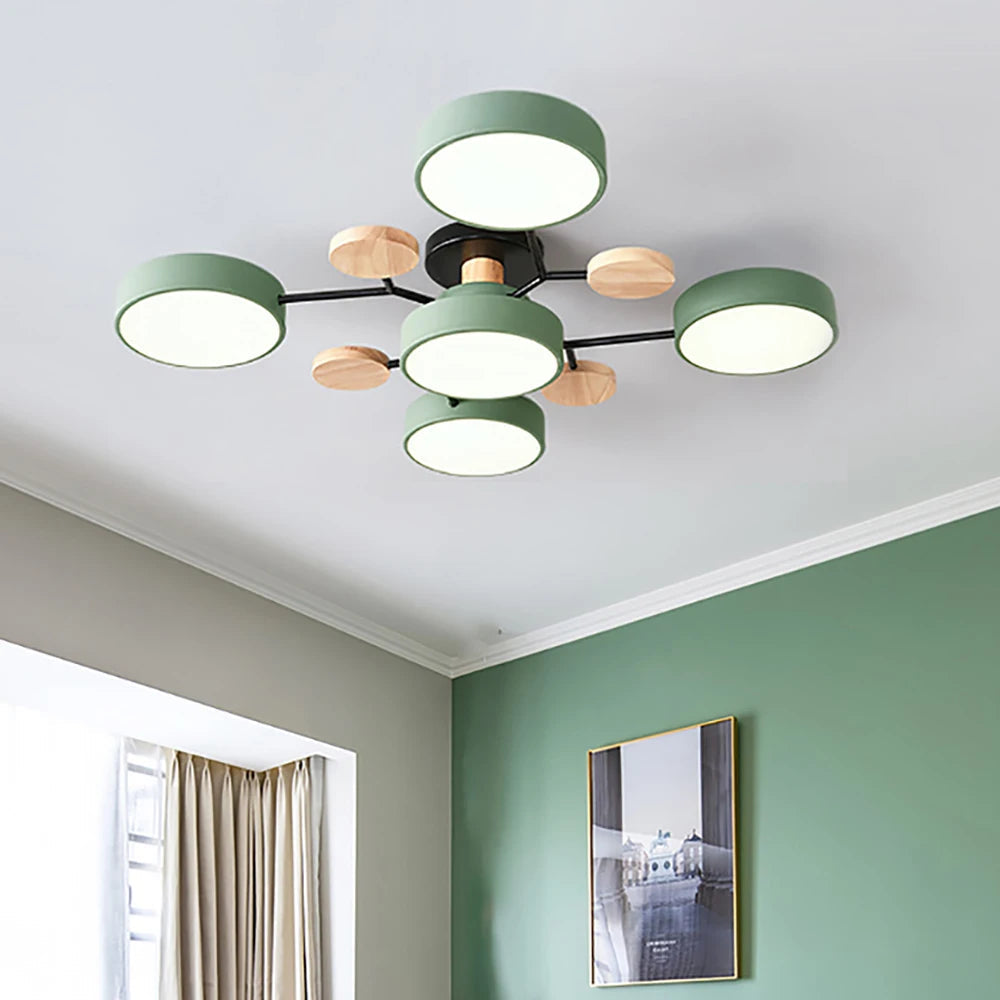 Stilfuld OLAN designerlampe i sort jern. Perfekt moderne loftbelysning til elegant indretning.