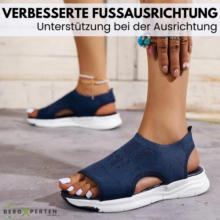 Par Florax ortopædiske sandaler i sort, klar til brug.