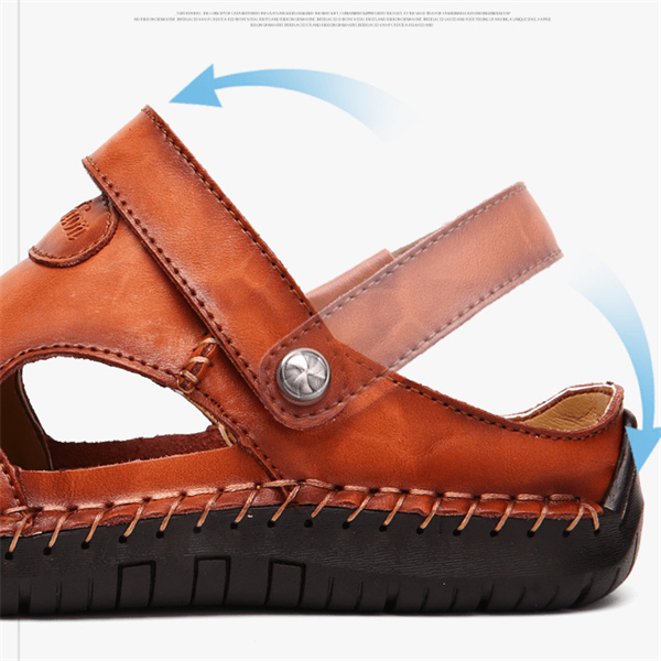 Ortopædiske sandaler i beige, ergonomiske, med bred tåboks og skumpolstring for optimal komfort