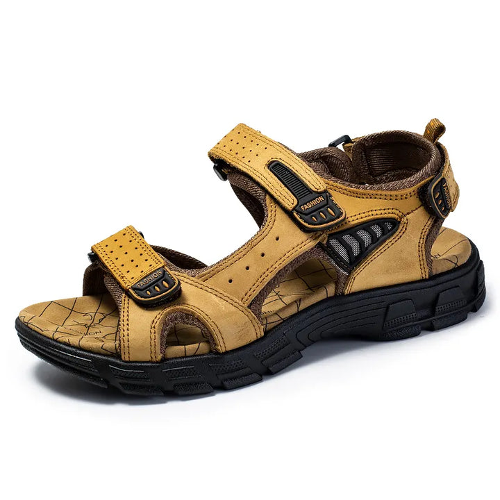 Gule udendørs- og sportssandaler med ergonomisk fodsål, holdbare og stilfulde, for komfort, Wolff Sandaler.