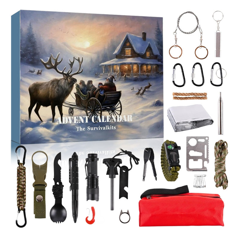 Lommelygte til nødudstyr & camping fra Overlevelses Adventskalender 2025. Klar til vandring.