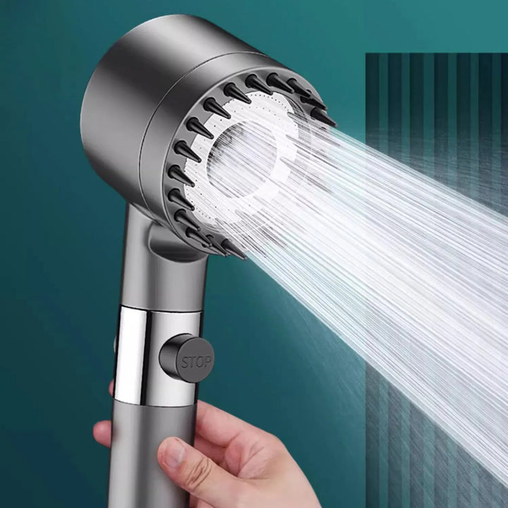 PowerStream brusehoved med filter, kraftig vandstråle, filtreret vand, spa-oplevelse, velvære til hjemmet