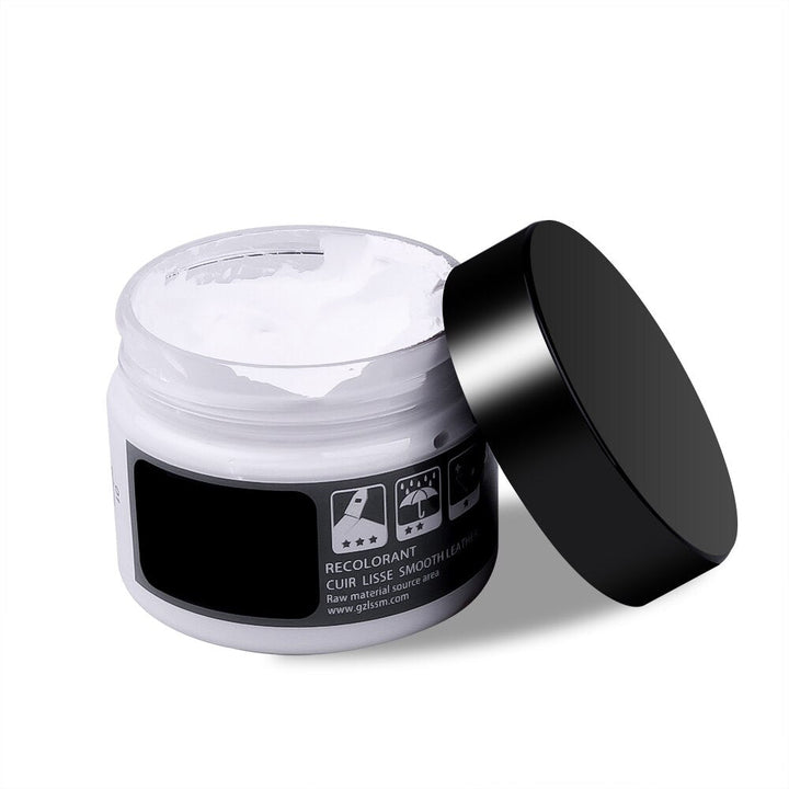 Tekstur af Premium Læderbalsam. Rig creme til læderreparation, dyb pleje og farvegenopretning af læder.