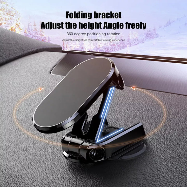 Metal magnetisk mobilholder til bil. Sikrer din smartphone håndfrit. Justerbar bilholder til kørselsudstyr.