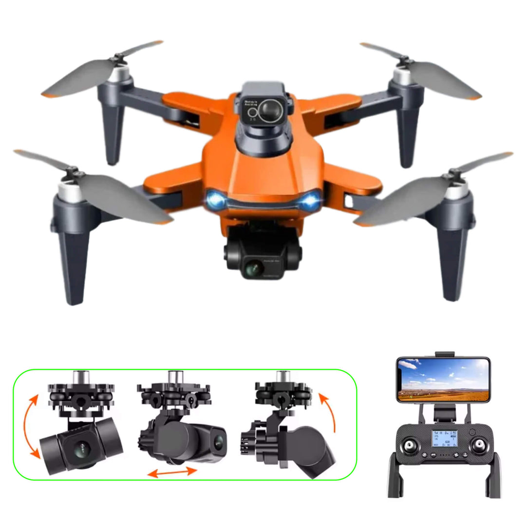 Professionel drone med 8K dual-kamera, GPS og stabilisering. Perfekt til skarpe luftfoto og video.