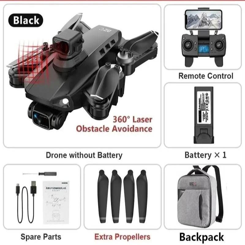Kompakt professionel drone med 8K dual-kamera og GPS, klar til video og fotografering fra luften.