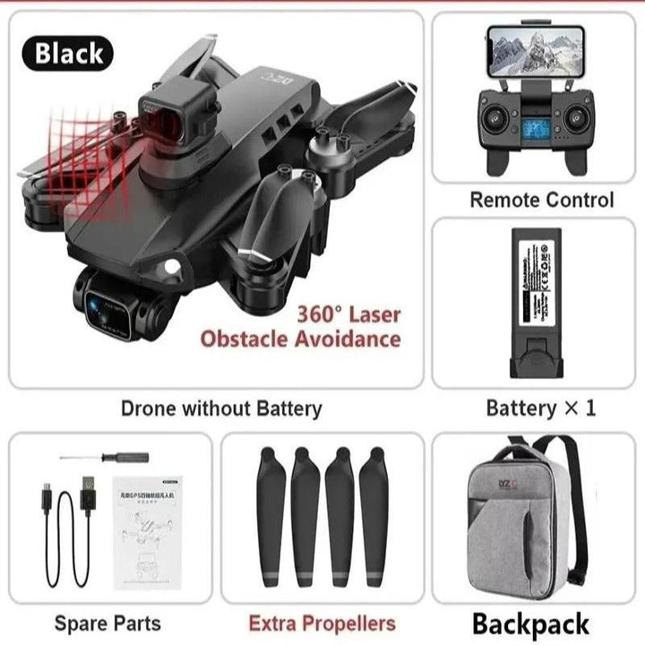 Kompakt professionel drone med 8K dual-kamera og GPS, klar til video og fotografering fra luften.
