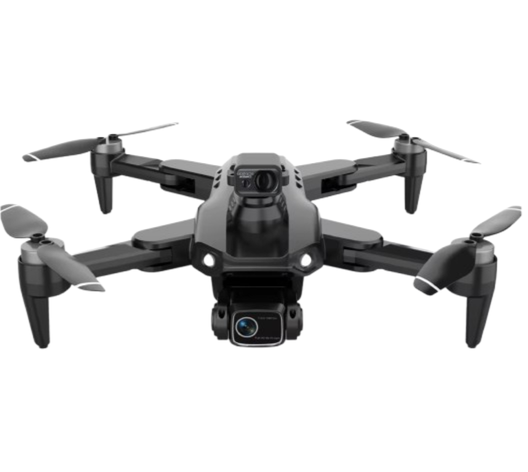 Professionel drone i aktion, optager krystalklar 8K video og luftfoto med indbygget GPS og stabilisering.