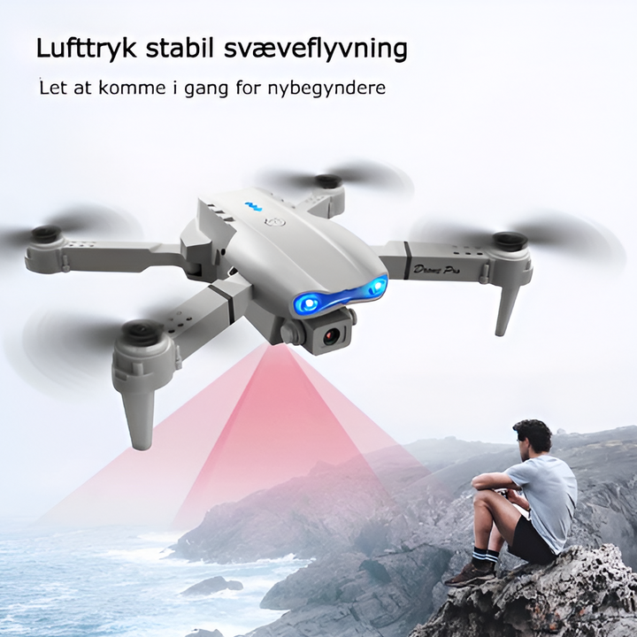 4K drone optager fantastiske videoer og billeder af landskaber fra luften med dobbelt kamera.