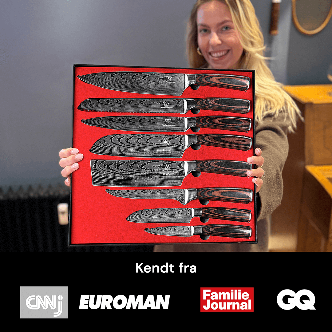 Professionel brødkniv med takket blad i rustfrit stål. Del af det 8-dels premium knivsæt.