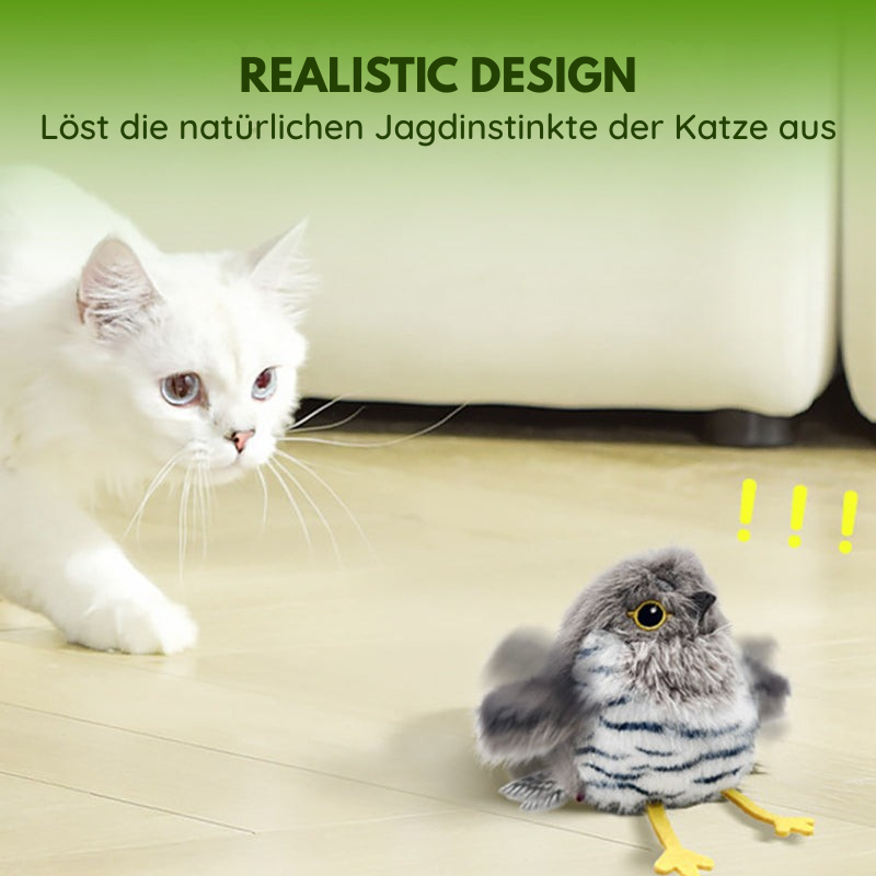 Batteridrevet interaktiv fuglefigur, perfekt til naturinspireret boligindretning.