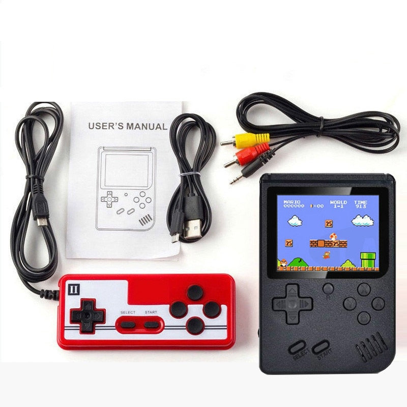 Kompakt retro spillekonsol fyldt med 400 spil, garanterer bærbar gaming-glæde og underholdning.