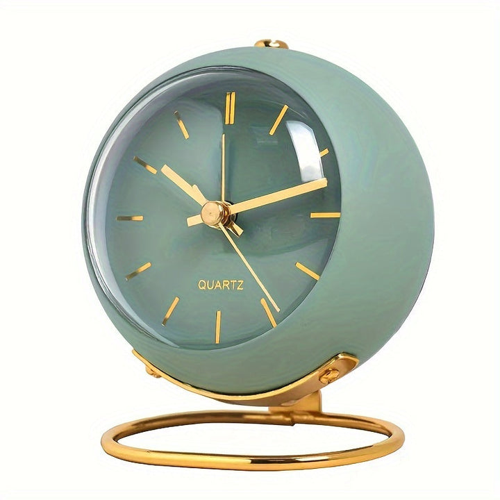 Retro vækkeur med lydløs tikken, elegant design og natlampe til soveværelset.