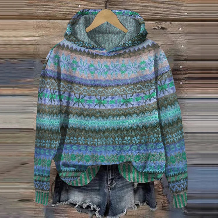 Stilfuld retro vintersweater til kvinder. Blød og varm strik for komfort og mode i den kolde tid. Perfekt overdel.
