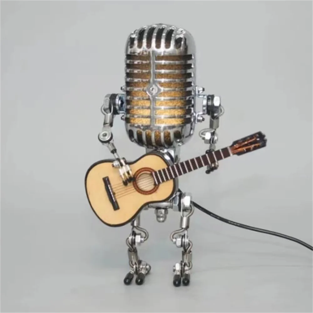HJALMAR robot bord- og stemningslampe med musiktema. Dæmpbar LED lys, perfekt til børneværelse dekoration.