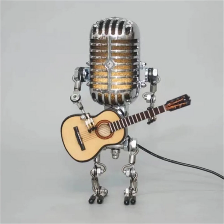 HJALMAR robot bord- og stemningslampe med musiktema. Dæmpbar LED lys, perfekt til børneværelse dekoration.