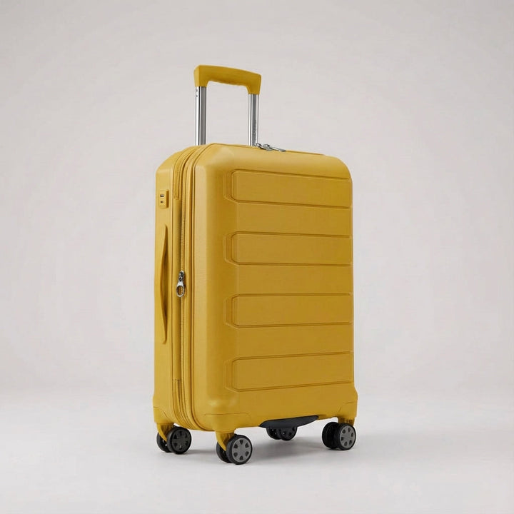 Robust hardcase spinnerkuffert med udvidelse, letvægt og USB-port til moderne rejsende.
