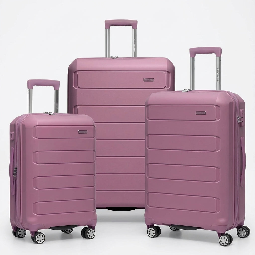 Elegant sort udvidelig rejsekuffert med 4 spinnerhjul og holdbar hardcase.