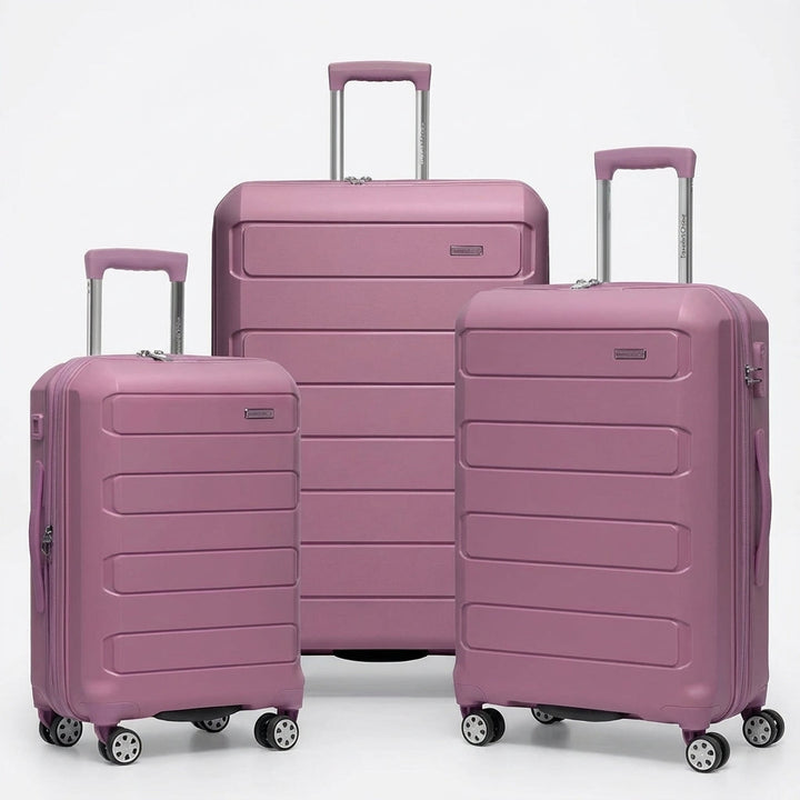Elegant sort udvidelig rejsekuffert med 4 spinnerhjul og holdbar hardcase.