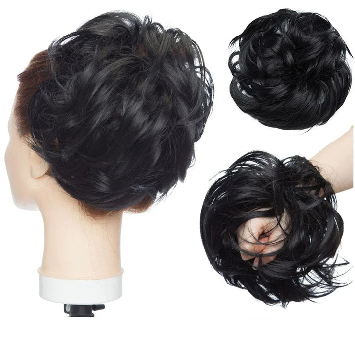 Dame hårtilbehør: Mørkebrun rommelig haarknot scrunchie. Nem at justere for perfekt fylde.