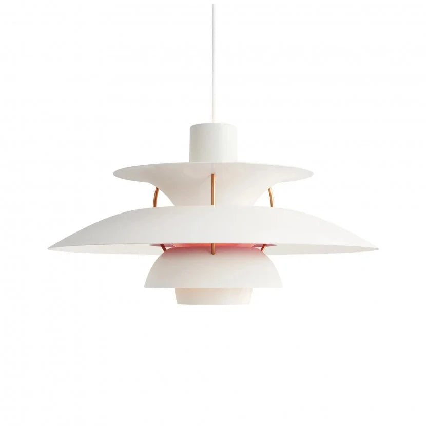 Rund dæmpbar LED-loftlampe i aluminium og akrylglas, elegant design, ideel til belysning i stue og spisestue