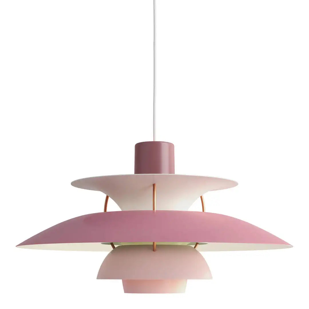 Rund dæmpbar LED-loftlampe i aluminium og akrylglas, elegant design, ideel til belysning i stue og spisestue