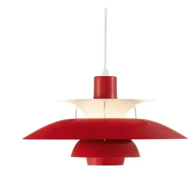 Rund dæmpbar LED-loftlampe i aluminium og akrylglas, elegant design, ideel til belysning i stue og spisestue
