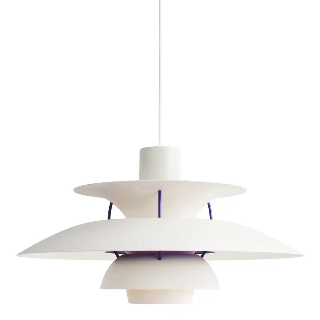 Rund dæmpbar LED-loftlampe i aluminium og akrylglas, elegant design, ideel til belysning i stue og spisestue