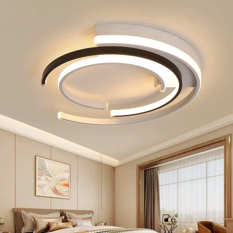 Rund, moderne LED-loftlampe i hvid, energieffektiv, ensartet belysning, 36W-52W effekt.