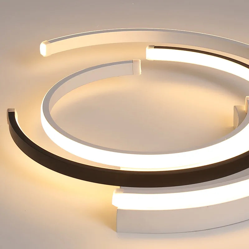 Rund, moderne LED-loftlampe i hvid, energieffektiv, ensartet belysning, 36W-52W effekt.