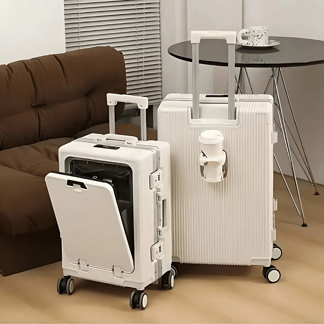 Håndbagage kuffert: Manhattan Pro smart kuffert med USB oplader, perfekt til forretningsrejser.