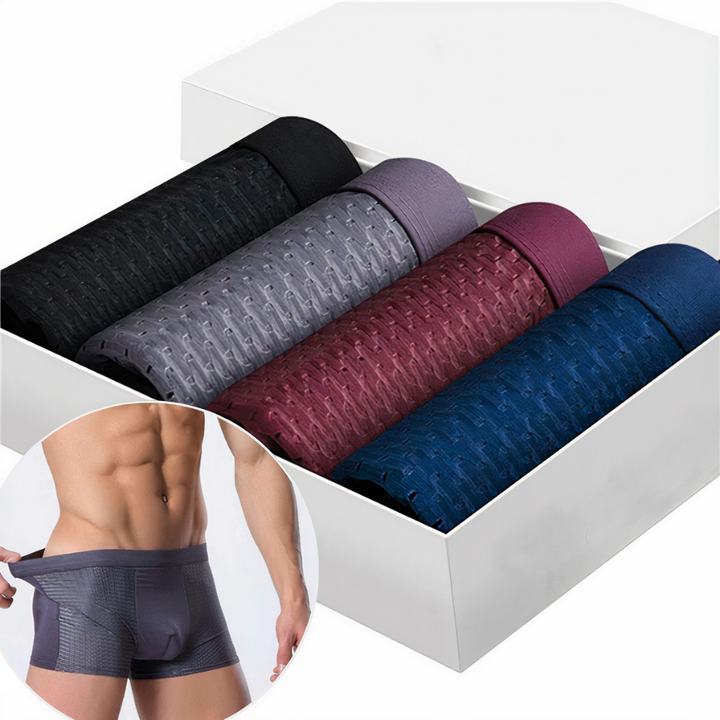 Sæt med 10 par komfortable herre boxershorts i åndbart materiale, perfekt til hverdagsbrug. Fleksibel pasform.