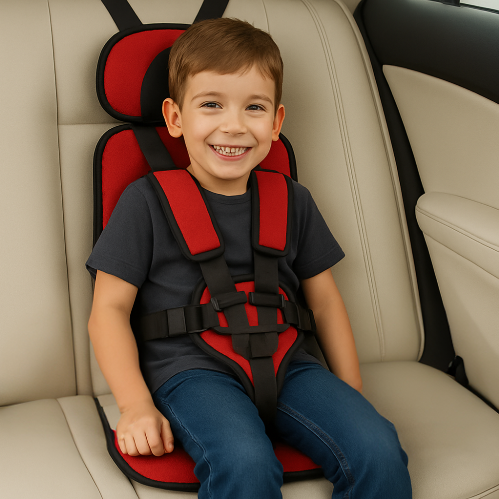 Ergonomisk designet booster sæde, der sikrer en behagelig og støttende rejse for ethvert barn i bilen.