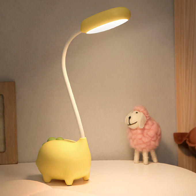 Sandsberg LED-bordlampe i dinosaurform, øjenvenlig, genopladelig, ideel til børneværelset.