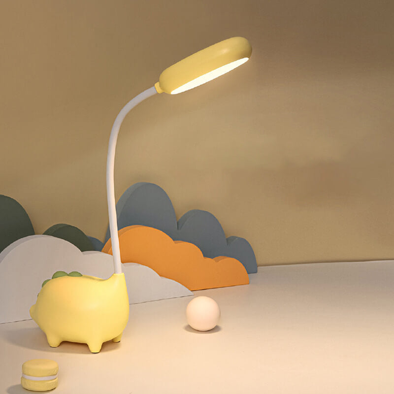 Sandsberg LED-bordlampe i dinosaurform, øjenvenlig, genopladelig, ideel til børneværelset.