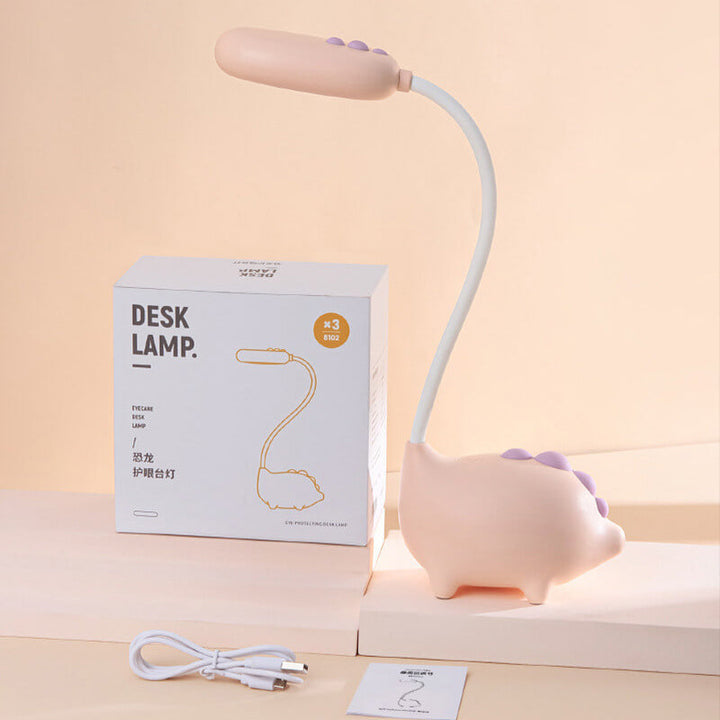 Sandsberg LED-bordlampe i dinosaurform, øjenvenlig, genopladelig, ideel til børneværelset.