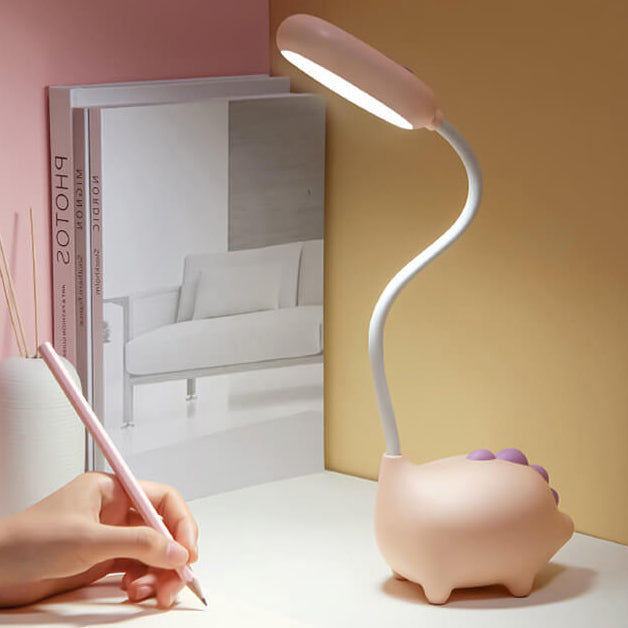 Sandsberg LED-bordlampe i dinosaurform, øjenvenlig, genopladelig, ideel til børneværelset.