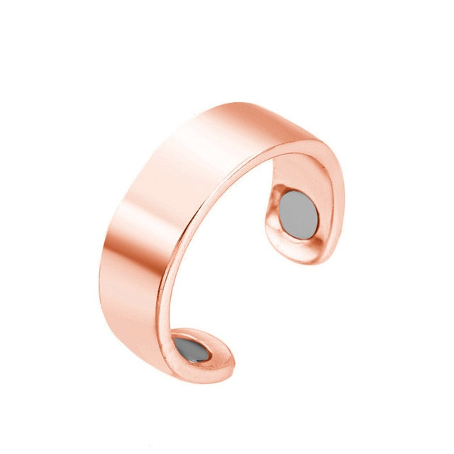 Anti-snorke ring i titanium, elegant rosagulddesign, forbedrer vejrtrækningen via akupressur, reducerer snorken.