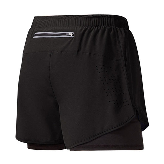 Herre hurtigtørrende løbeshorts, lette, åndbare, med mesh-paneler og lynlåslomme, ideelle til sport.