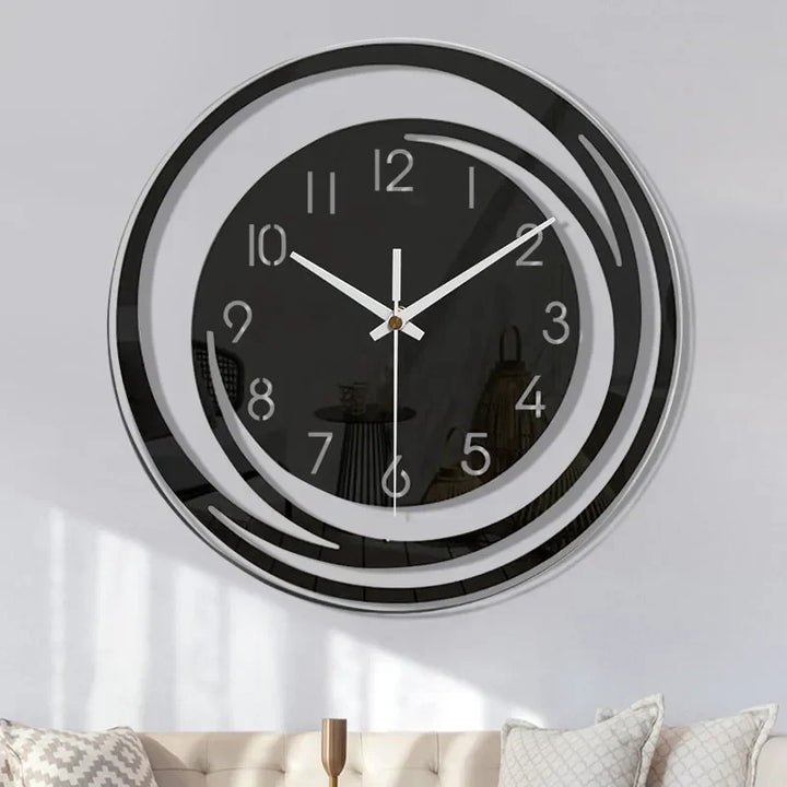Sort skandinavisk akrylvæg med geometrisk design, lydløs, ideel til stuen, minimalistisk og moderne.