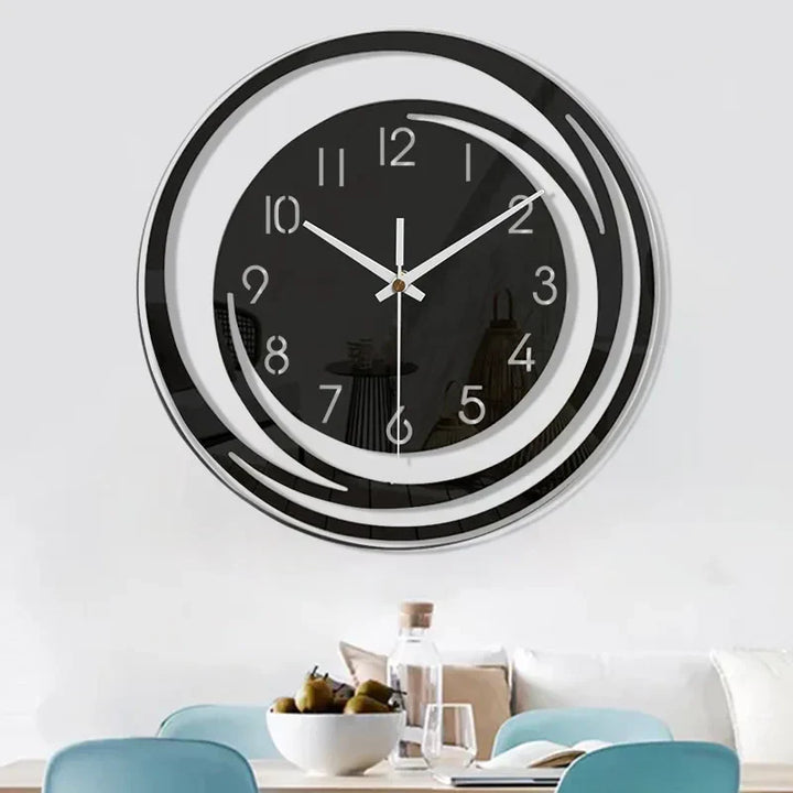 Sort skandinavisk akrylvæg med geometrisk design, lydløs, ideel til stuen, minimalistisk og moderne.