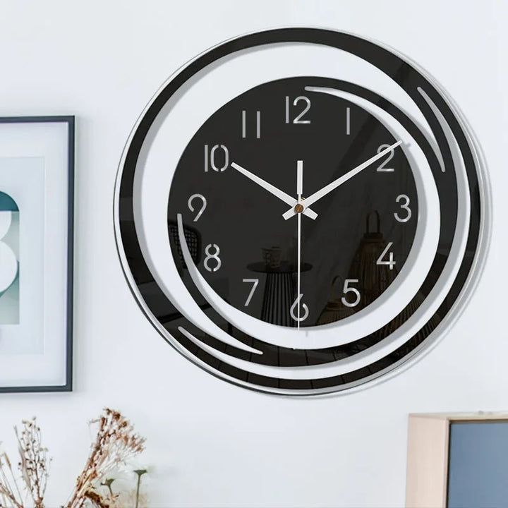 Sort skandinavisk akrylvæg med geometrisk design, lydløs, ideel til stuen, minimalistisk og moderne.