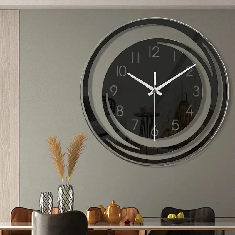 Sort skandinavisk akrylvæg med geometrisk design, lydløs, ideel til stuen, minimalistisk og moderne.