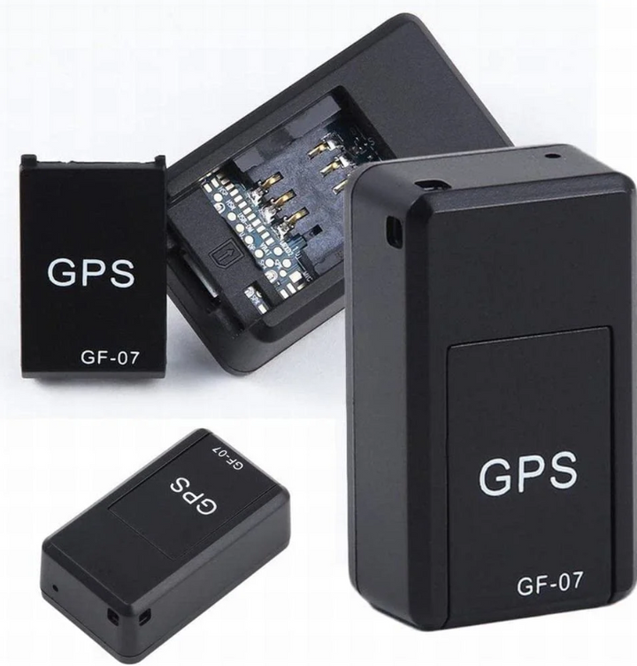 Sort, kompakt magnetisk GPS-tracker med stærk magnet til tyverisikring og global køretøjssporing.