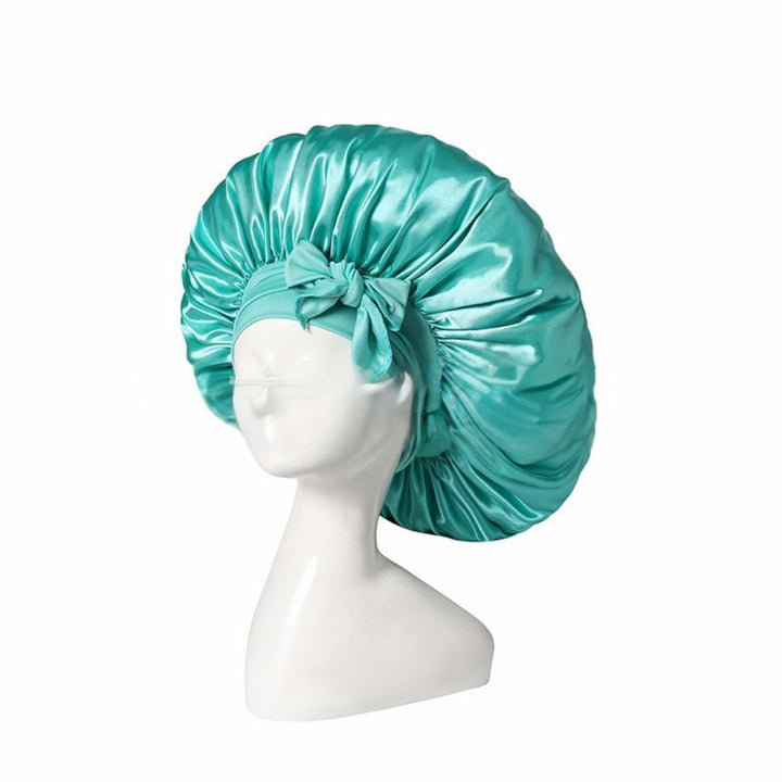 "Seidige Bonnet Schlafhaube für Haarpflege, frizzfreies Aufwachen, luxuriöser Schlafkomfort, stilvolles Design"