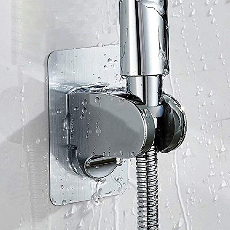 Selvklæbende brusehovedholder, justerbar, af ABS-plast, monteret på glasvæg, moderne stil