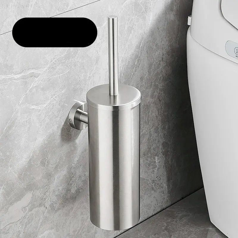 Selvrensende toiletbørste med holder, fleksibelt silikonehoved til hygiejnisk rengøring af svært tilgængelige steder