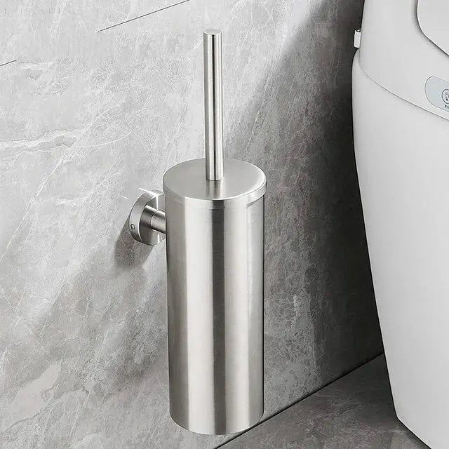 Selvrensende toiletbørste med holder, fleksibelt silikonehoved til hygiejnisk rengøring af svært tilgængelige steder